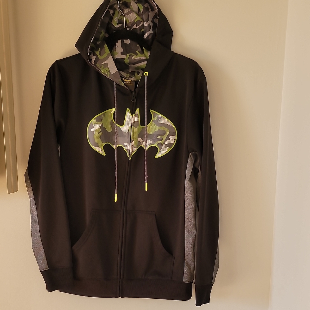 Batman Black Hoodie with Camouflage Interior